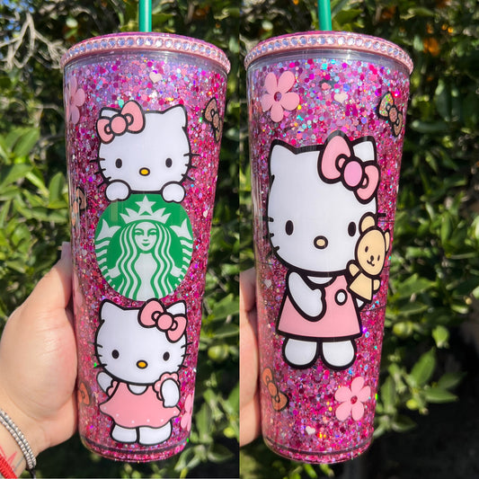 Hello Kitty (suspended glitter)