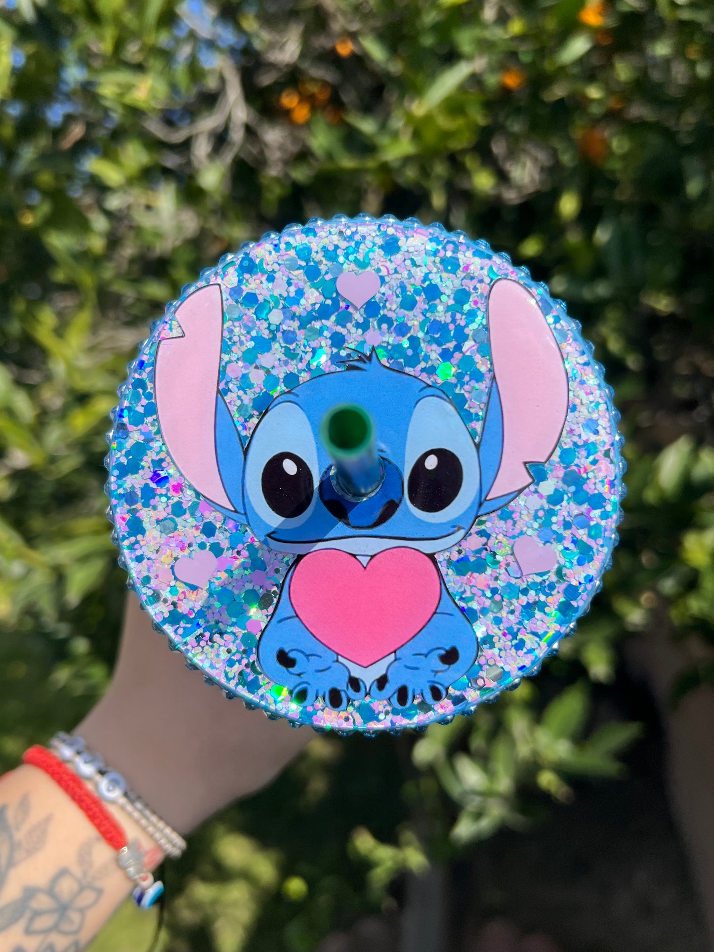 Stitch Love (suspended glitter)